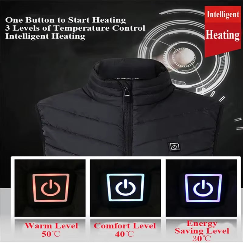 Stay Warm This Winter with Our 9/19 Areas Heated Jacket - Unisex USB Heated Vest for Hunting, Hiking, and Outdoor Adventures